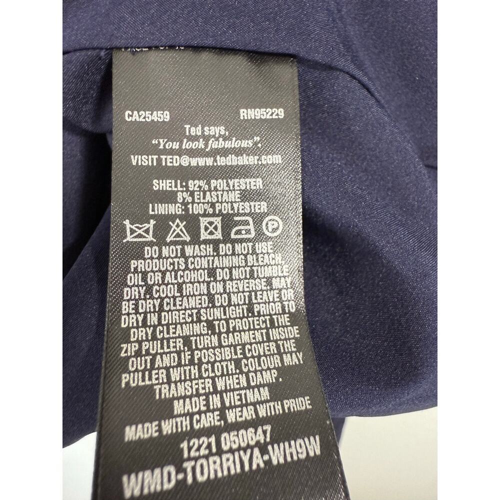 NWT Ted Baker Torriya Navy Blue Ruffle Halterneck Dress Tunic Sz 4 Sleeveless - Picture 10 of 13